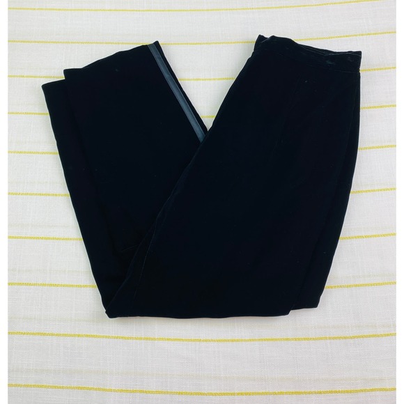 Vie by Victoria Royal Velvet Tuxedo Stripe Pants Women 12 Cocktail Semi Formal - Picture 2 of 5